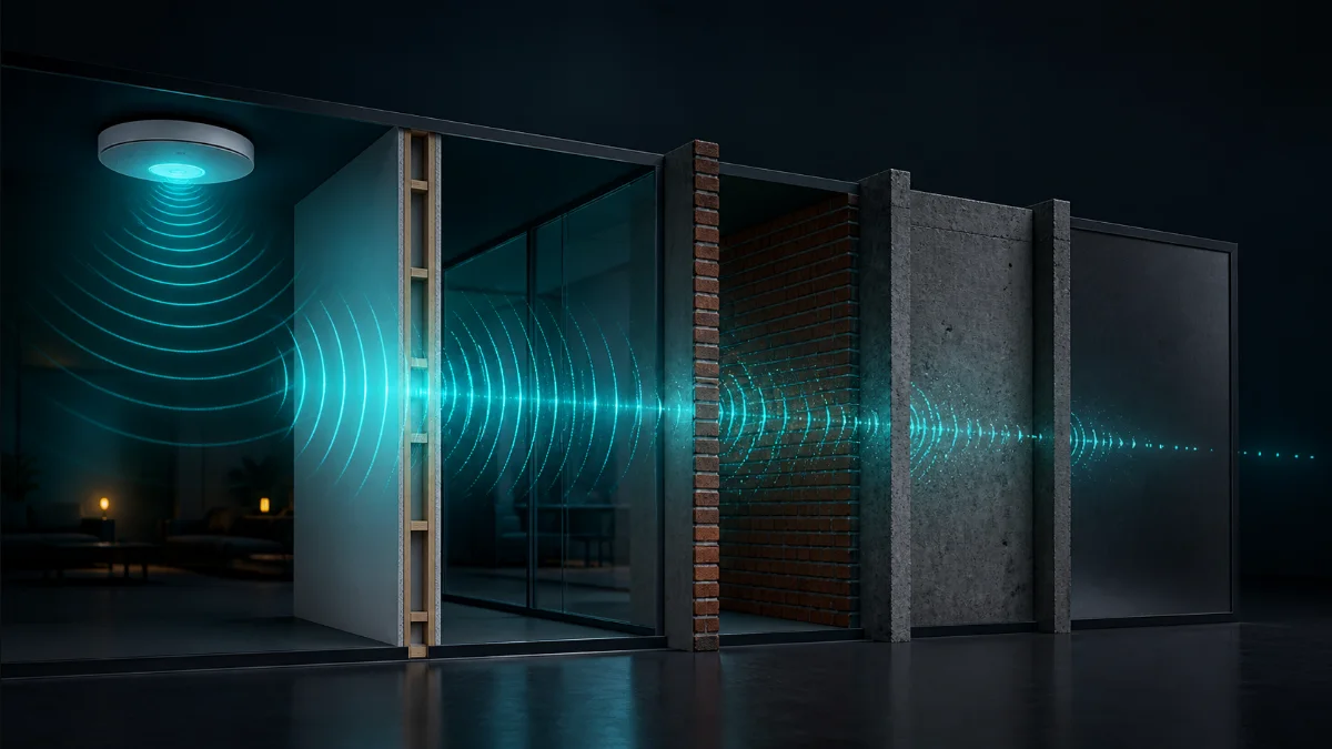 Wireless signal attenuating through glass, drywall, brick, concrete, and metal