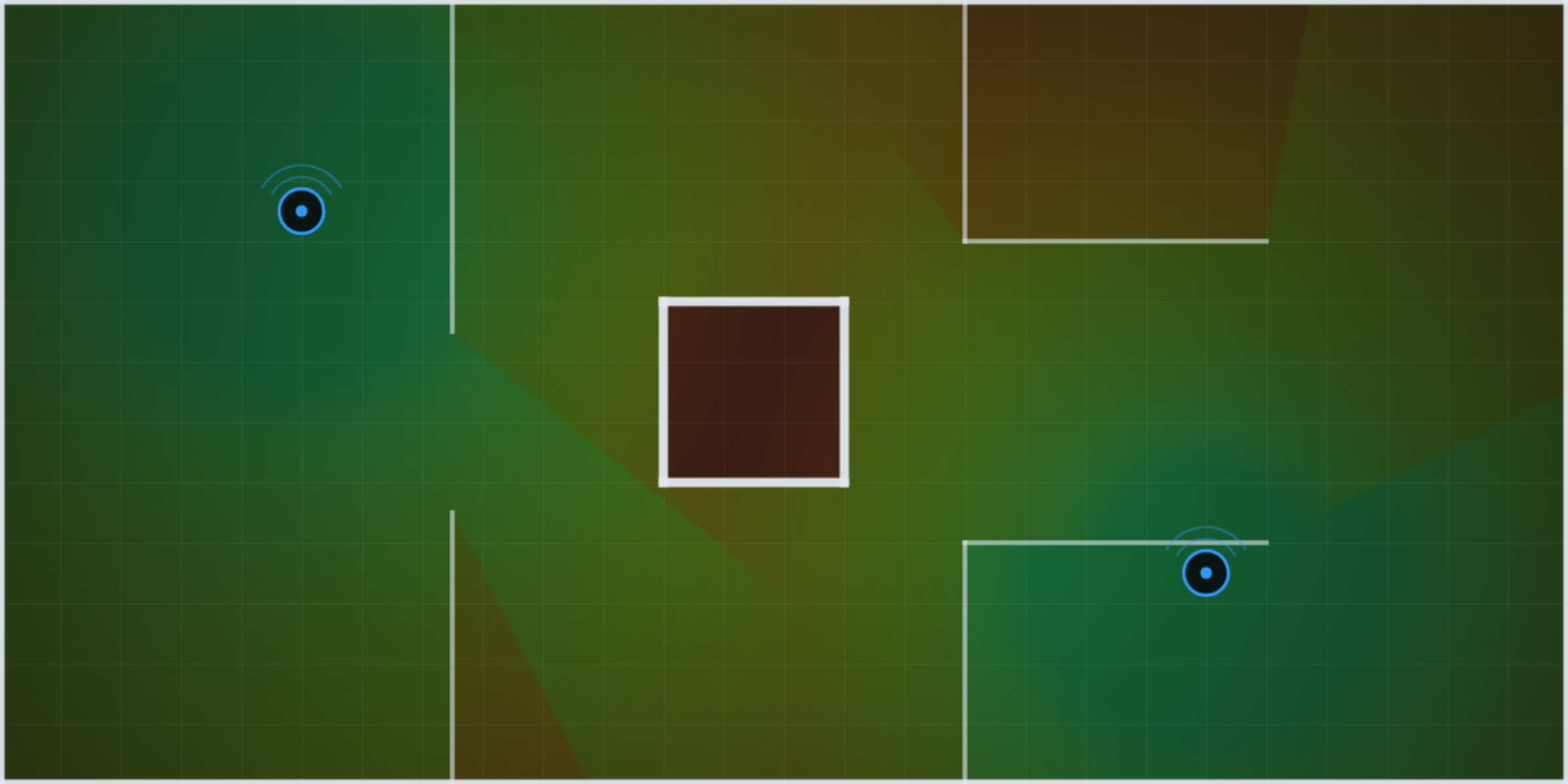 RF heatmap for a 338 square metre office